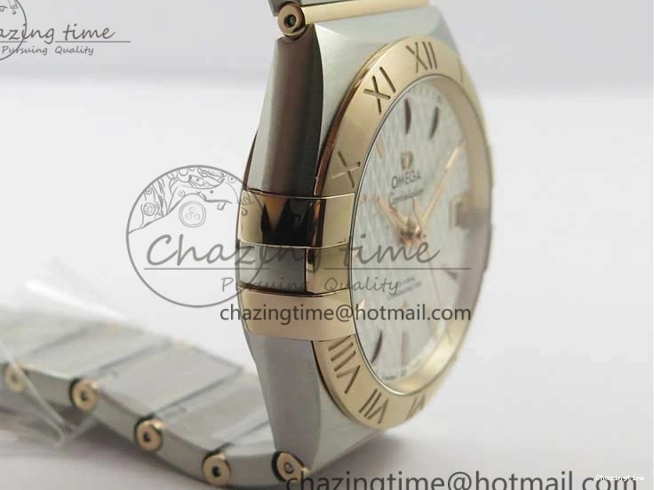 0312 Stylish Constellation 38mm SS RG VSF 1:1 Best Edition WhiteTextured Dial on SS RG Bracelet A8500 Super Clone 7921